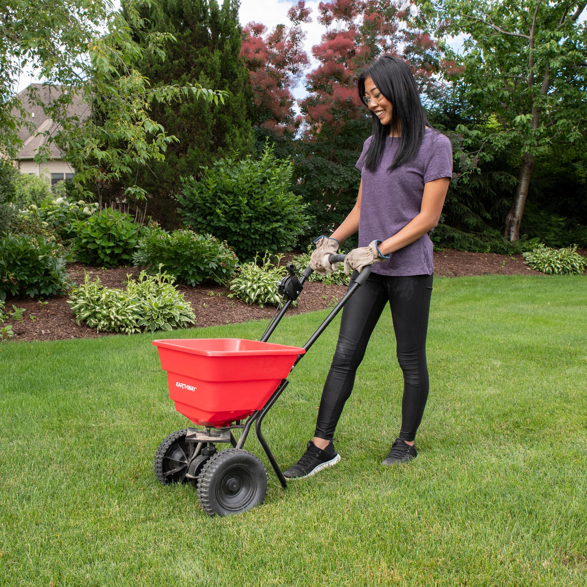 80lb Commercial Broadcast Spreader with Poly Tires image 7