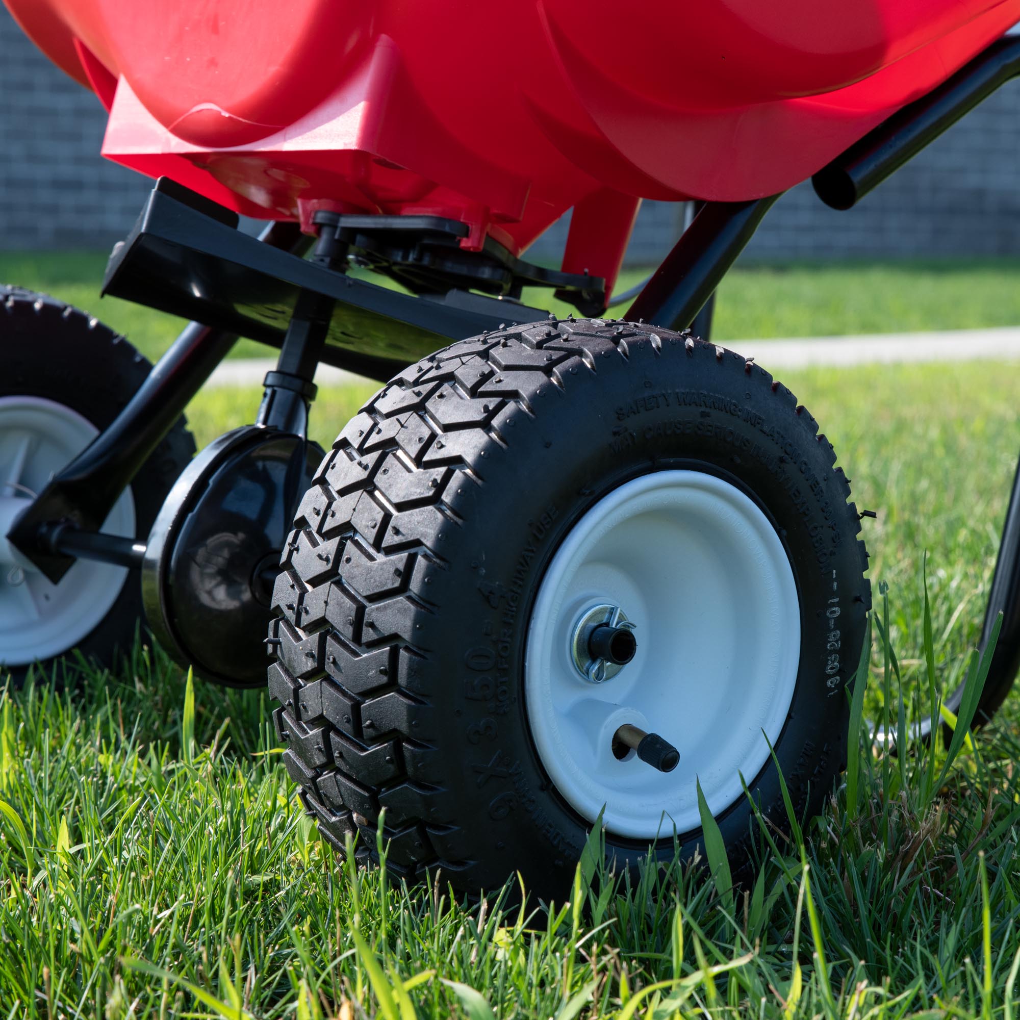 80lb Commercial Broadcast Spreader with Pneumatic Tires image 5