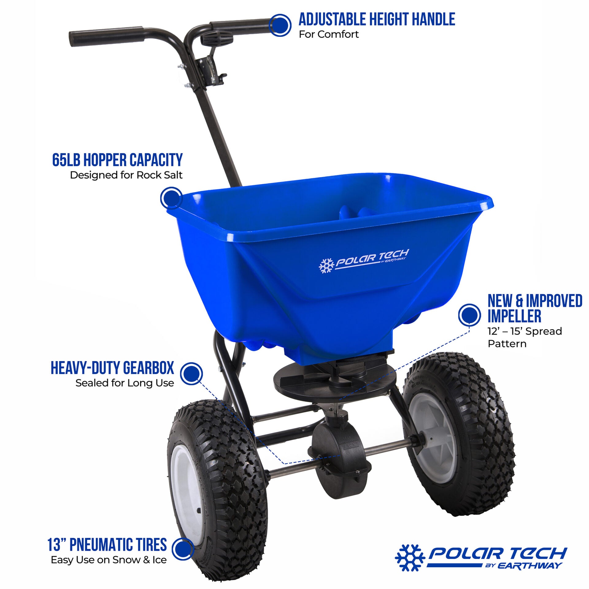65lb Professional Ice Melt Broadcast Spreader image 1