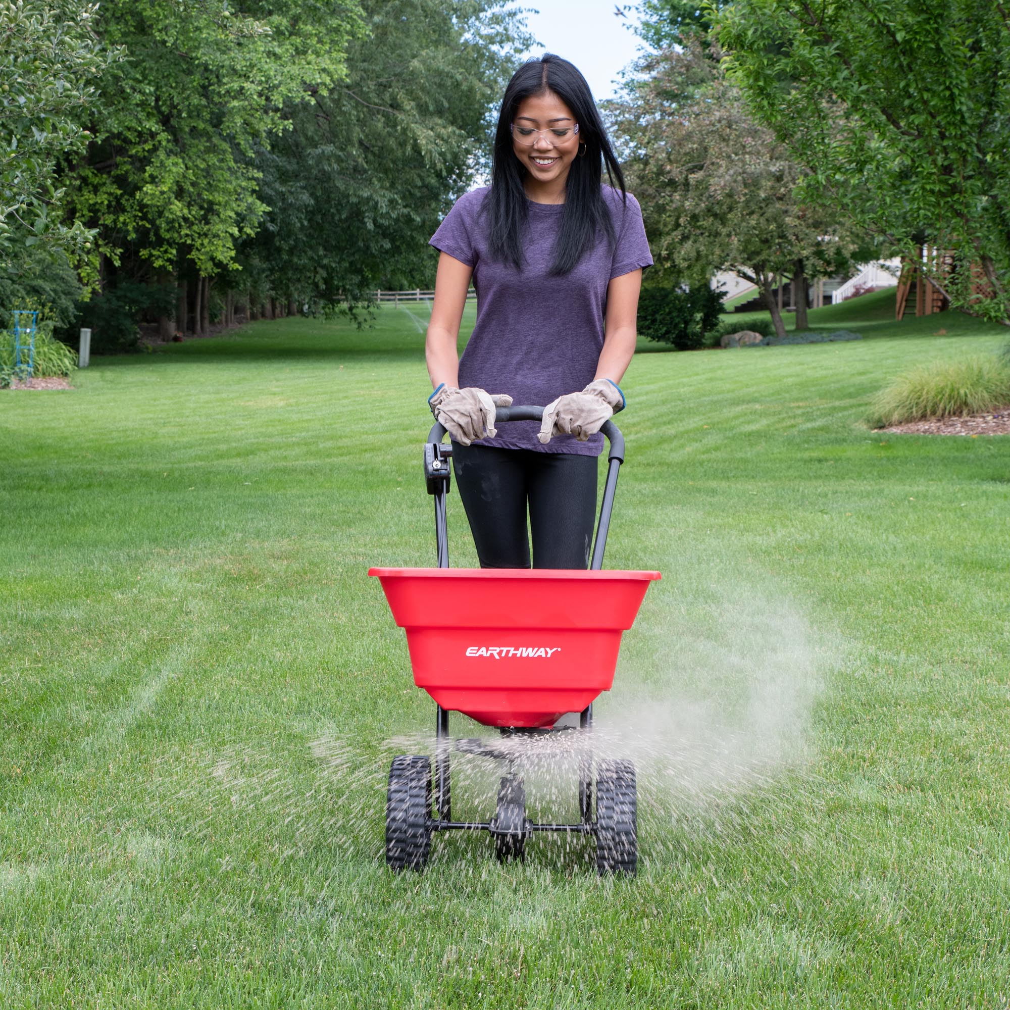 80lb Commercial Broadcast Spreader with Pneumatic Tires image 7