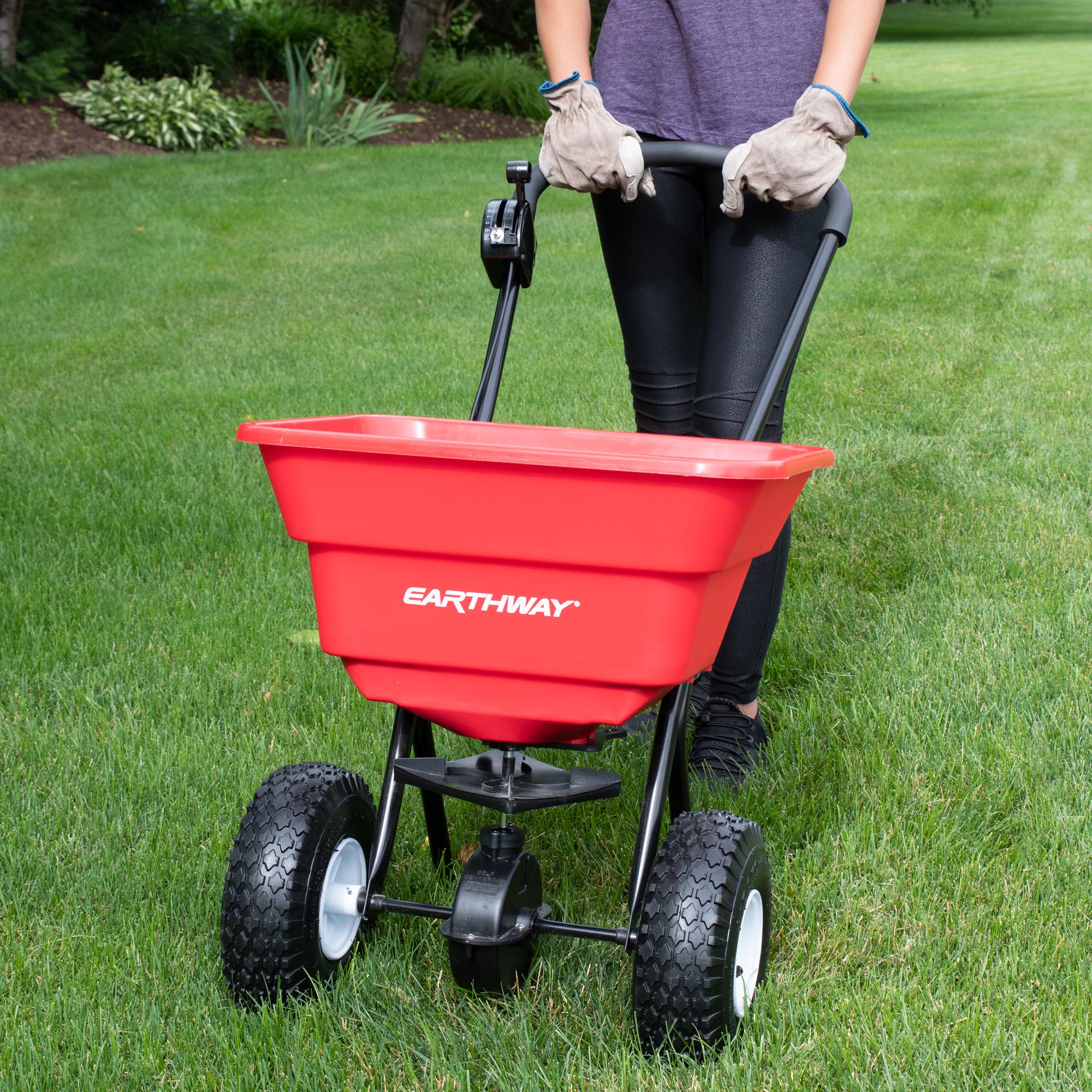 80lb Commercial Broadcast Spreader with Pneumatic Tires image 6