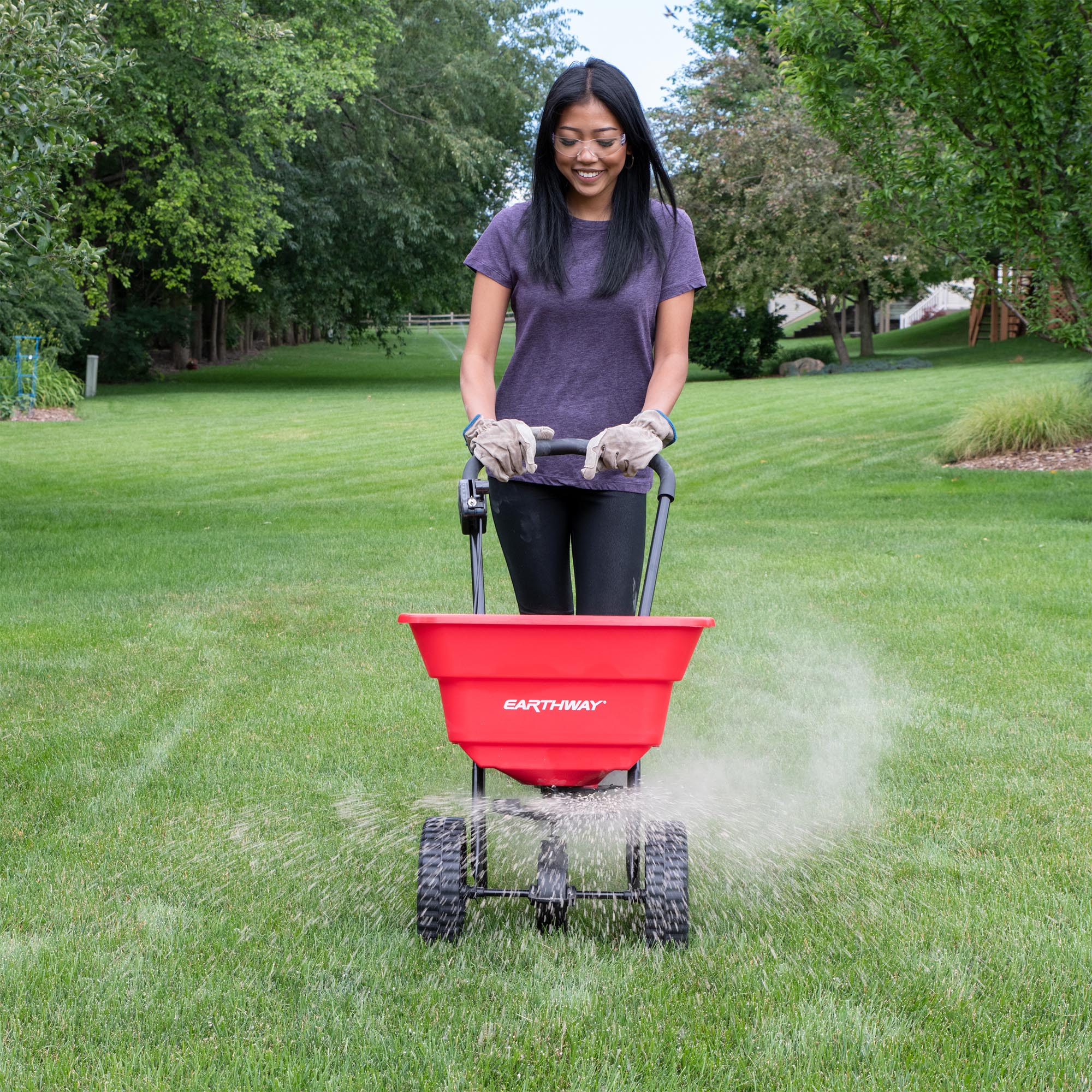80lb Commercial Broadcast Spreader with Poly Tires image 6