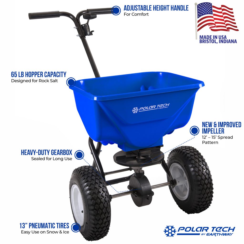 65lb Professional Ice Melt Broadcast Spreader - EarthWay